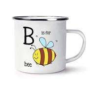 Letter B is for Bee Retro Enamel Mug Cup