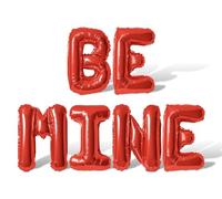 Letter Balloons - BE MINE 16" Inch Alphabet Letters Foil Mylar Balloon Valentines Day Banner (Red)
