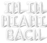 Letter Balloons - IM IN MIAMI BACH 16" Inch Alphabet Letters Foil Mylar Balloon Bachelorette Party Banner (White)