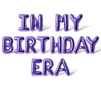 Letter Balloons - IN MY BIRTHDAY ERA 16" Inch Alphabet Letters Foil Mylar Balloon Birthday Party Banner (Purple)