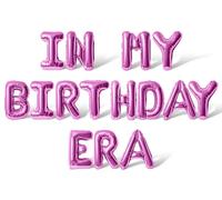 Letter Balloons - IN MY BIRTHDAY ERA 16" Inch Alphabet Letters Foil Mylar Balloon Birthday Party Banner (Pink)