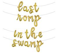 Letter Balloons - LAST ROMP IN THE SWAMP 16" Inch Alphabet Letters Foil Mylar Balloon Bachelorette Party Banner (L LAST ROMP IN THE SWAMP Gold)
