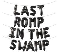 Letter Balloons - LAST ROMP IN THE SWAMP 16" Inch Alphabet Letters Foil Mylar Balloon Bachelorette Party Banner (LAST ROMP IN THE SWAMP Black)