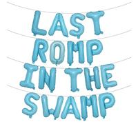 Letter Balloons - LAST ROMP IN THE SWAMP 16" Inch Alphabet Letters Foil Mylar Balloon Bachelorette Party Banner (LAST ROMP IN THE SWAMP Light Blue)