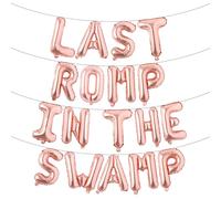 Letter Balloons - LAST ROMP IN THE SWAMP 16" Inch Alphabet Letters Foil Mylar Balloon Bachelorette Party Banner (LAST ROMP IN THE SWAMP Rose Gold)