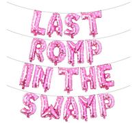 Letter Balloons - LAST ROMP IN THE SWAMP 16" Inch Alphabet Letters Foil Mylar Balloon Bachelorette Party Banner (LAST ROMP IN THE SWAMP Pink Heart)