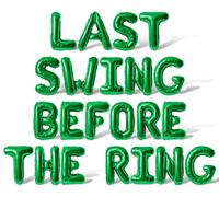Letter Balloons - LAST SWING BEFORE THE RING 16" Inch Alphabet Letters Foil Mylar Balloon Bachelorette Party Banner (Green)