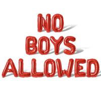 Letter Balloons - NO BOYS ALLOWED 16" Inch Alphabet Letters Foil Mylar Balloon Girls Night Party Banner (Red)