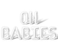 Letter Balloons - OH BABIES 16" Inch Alphabet Letters Foil Mylar Balloon Twins Baby Shower or Birth Announcement Balloon Banner (White)
