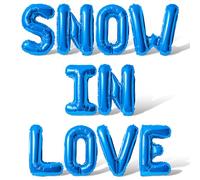 Letter Balloons - SNOW IN LOVE 16" Inch Alphabet Letters Foil Mylar Balloon Bachelorette Party Banner (Blue)