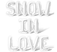Letter Balloons - SNOW IN LOVE 16" Inch Alphabet Letters Foil Mylar Balloon Bachelorette Party Banner (White)