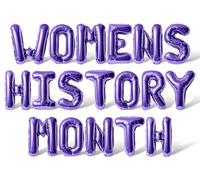 Letter Balloons - WOMENS HISTORY MONTH 16" Inch Alphabet Letters Foil Mylar Balloon Womens History Month Party Banner (Purple)
