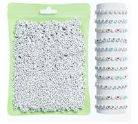 Letter Beads, 800 PCS Acrylic Round Letter Beads A-Z 7mm Alphabet Letter Beads Kit Smiley Face Heart Beads for Necklaces Jewelry Friendship Bracelets Making DIY Handcrafts Girls Adults Gift