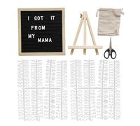 Letter Board | Felt Board with Stand - Feutrine Bulletin Wooden Frame 25 x 25 cm Rustic Style for School Home Parties