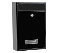 Letter Box, 12.6x8.7x3.4 Inch Wall Mounted Post Box, Waterproof Iron Letterbox, Lockable Postbox with 2 Keys for Outside Wall