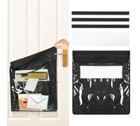 Letter Box Catcher for Door, Large Capacity Letter Catcher, Black Letterbox Cage with Adhesive Strip for Mail, Magazines and Small Packages