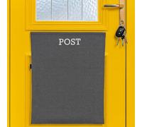 Letter Box Catcher [Grey] - Post Catcher for Letterboxes Indoor, No Tools or Screws Needed - 52 x 40 cm Dog Proof Mail Catchers Bag, Grey Letter Box for Front Door