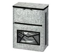 Letter Box Catcher, Indoor Post Mail Catcher for Front Door, Fits UPVC/Glass/Wood/Metal Doors, Self-Adhesive, Large Size for Letters & Small Parcels - Silver Grey