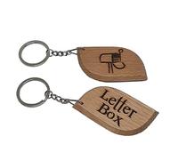 Letter Box Engraved Wooden Keyring Keychain Key Ring