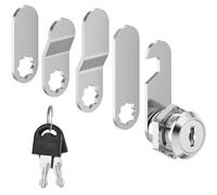 Letter Box Lock 25 mm with 5 Different Lock Plates, 2 Custom-Made Keys, Diameter 18 mm, Lock Letter Box, Lever Lock for Letterboxes, Furniture Lock Guard Your Property