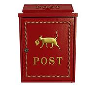 Letter box,Postbox,European Mailboxes for Outside Wall Mount Locking Mailbox, Outside Cast Iron Mailboxes Post Box, Security Water Proof Post Box for Houses Patio Gardens Front Door (Color