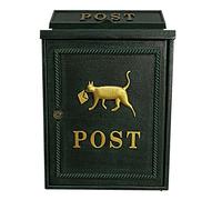 Letter box,Postbox,European Mailboxes for Outside Wall Mount Locking Mailbox, Outside Cast Iron Mailboxes Post Box, Security Water Proof Post Box for Houses Patio Gardens Front Door (Color