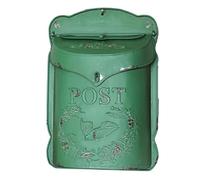 Letter Box,Postbox,Lockable Wall Mounted Mailbox, Cast Iron Vintage Residential Mail Box, Weatherproof Letter Box, Shabby Chic Style Decor Post Box (Green)