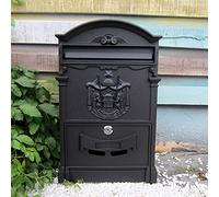 Letter box,Postbox,Locking Mailbox Wall Mount Vintage Mailbox for Outside, Townhouse European Mailboxes with Sturdy Key Lock Outdoor Security Water Proof Post Box for House Porch Office (Co
