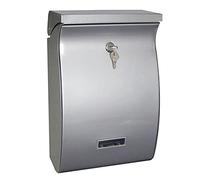 Letter Box,Postbox,Locking Wall Mount Mailbox, Letterbox Outdoor, Galvanized Sheet Post Box for Home Decorative (Color : Silver) (Silver)