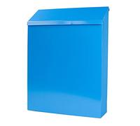 Letter Box,Postbox,Mail Boxes Postbox with Key Lock Large Capacity, Wall Mount Mailbox Letterbox, Country House Outdoor Home Decoration Post Drop Box (Color : Yellow) (Blue)