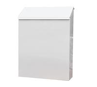 Letter Box,Postbox,Mail Boxes Postbox with Key Lock Large Capacity, Wall Mount Mailbox Letterbox, Country House Outdoor Home Decoration Post Drop Box (Color : Yellow) (White)