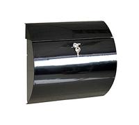 Letter Box,Postbox,Modern Wall Mounted Lockable Mailbox, Outdoor Galvanized Waterproof Wrought Iron Letterbox, Post Box (Color : Black) (Black)