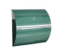 Letter Box,Postbox,Modern Wall Mounted Lockable Mailbox, Outdoor Galvanized Waterproof Wrought Iron Letterbox, Post Box (Color : Black) (Green)