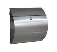 Letter Box,Postbox,Modern Wall Mounted Lockable Mailbox, Outdoor Galvanized Waterproof Wrought Iron Letterbox, Post Box (Color : Black) (Silver)