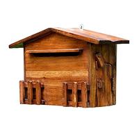 Letter Box,Postbox,Townhouse Small Capacity Wall Mount Mailbox, Mailboxes for Outside, Postbox Letter Box for Garden Waterproof Decor, 9.4x11x4.7in (Brown 24x28x12cm)