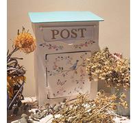 Letter Box,Postbox,Vintage Style Post Box I Nostalgic Charm Home Decor I Farmhouse Design I 22.5×12.5×31.5CM (White) (White)