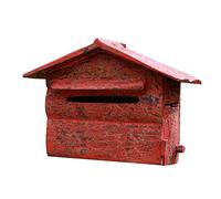 Letter Box,Postbox,Vintage Wooden Outside Wall Mount Post Box Mailbox Letterbox Photography Props Mural Wedding Bar Cafe Window Display 40x26x14cm (Color : A) (A)