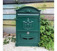 Letter Box,Postbox,Wall-Mount Mailboxes Lockable Outdoor Vertical Rust-Proof Cast Aluminum Mail Drop Box Large Capacity Retro Postbox for House Office - 13 Styles (Color : G) (E)