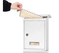 Letter box,Postbox,Wall Mounted Mailbox Letter Box, Outside Waterproof Metal Parcel Box, Vintage Style Decorative Iron Letter Box, Post Box for Letters Bills Newspapers Magazines (Color : W