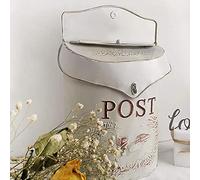 Letter box,Postbox,Wall Mounted Rustic Mailbox Letterbox Post Box Suggestion Box Vintage Iron Distressed Metal Country House Outdoor Home Decoration for House, Porch, 24.5x39.5x9.6cm (Color