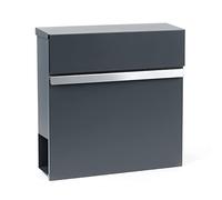 Letter Box with Newspaper Holder V50 Anthracite Silver-Coloured Wall Mounted Post Box with 2 keys