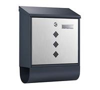 Letter Box with Newspaper Tube V36 Wall Letter Box Stainless Steel Post Box Anthracite Grey with Newspaper Compartment