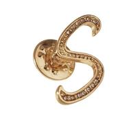 letter brooch pins for women fashion 26 letters A~Z Gold silver men Women's alphabet initial brooches pin (S)