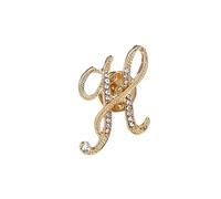 letter brooch pins for women fashion 26 letters A~Z Gold silver men Women's alphabet initial brooches pin (H)
