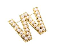 letter brooch pins for women fashion 26 letters A~Z Gold silver men Women's alphabet initial brooches pin (W)