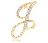 letter brooch pins for women fashion 26 letters A~Z Gold silver men Women's alphabet initial brooches pin (J)