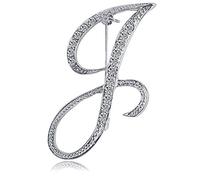 Letter Brooch Pins Initial Rhinestone Brooch Corsage Crafts for Women Silvery J