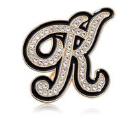 Letter Brooch Pins Initial Rhinestone Personalized Brooches for Women Men Crafts Gold A-Z, 5 cm, Gemstone, zircon gemstone