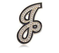 Letter Brooch Pins Initial Rhinestone Personalized Brooches for Women Men Crafts Gold A-Z, 5 cm, Gemstone, zircon gemstone