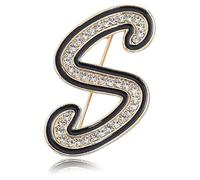 Letter Brooch Pins Initial Rhinestone Personalized Brooches for Women Men Crafts Gold A-Z, Gemstone, zircon gemstone